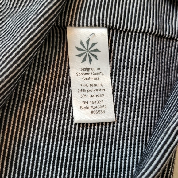 Athleta Westwood Dress Micro Stripe Gray Sleeveless Ruched Size M - Picture 11 of 14